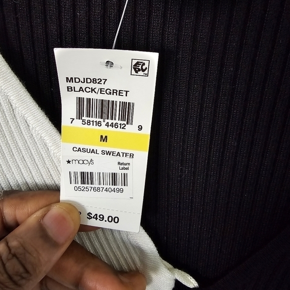 Planet Gold Sweater Dress Women Medium Black White NWT - Picture 8 of 9